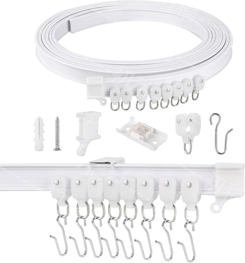 CEILINGRAIL Ceiling Curtain Track Flexible Bendable Ceiling Curtain Rail Set Tracks for Window Door Curtain Shower Room Divider Curtains RV (7 Meters) - Image 1